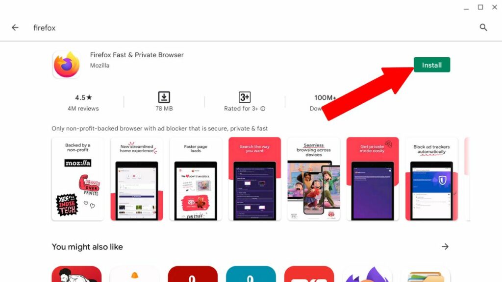 install mozilla firefox on chromebook using google play store