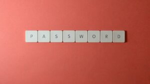 password letters on a red background