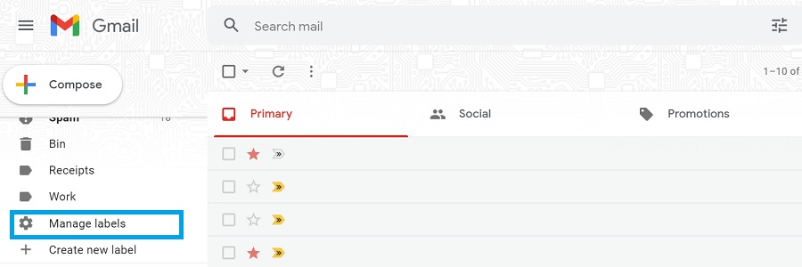 manage labels in gmail