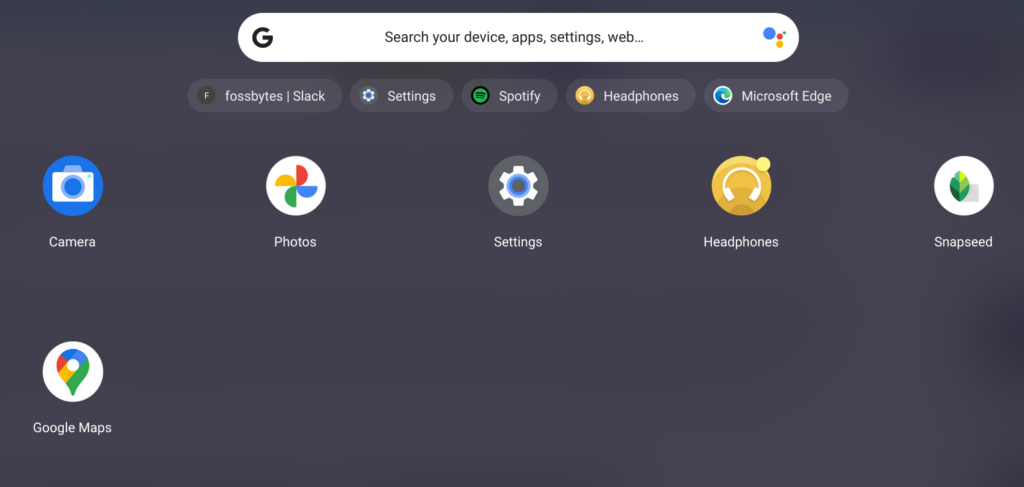 Chromebook settings app