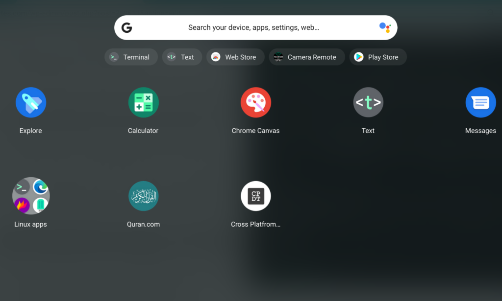 Open the app menu and search for Linux apps