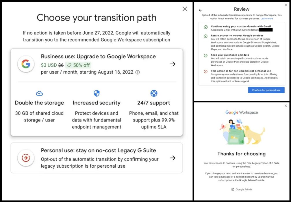 No Cost Legacy G Suite