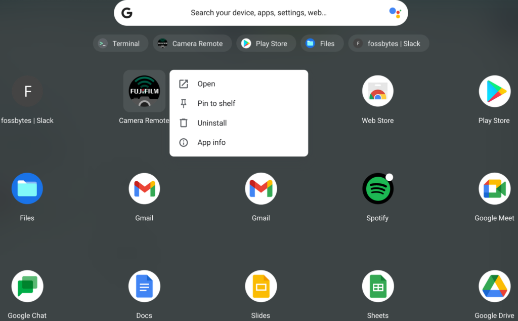 Uninstall app on Chromebook