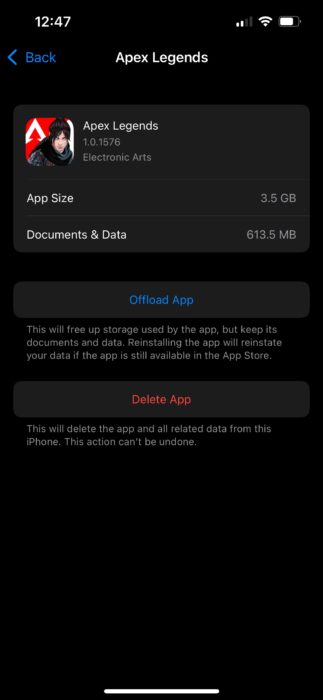 apex legends mobile clear cache iOS