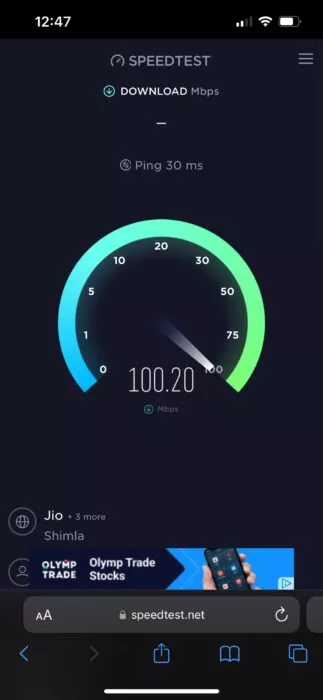 apex legends mobile iOS speedtest