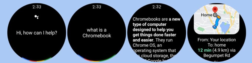 google assistant in action on the galaxy watch4