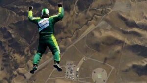 man jumps from plane without a parachute