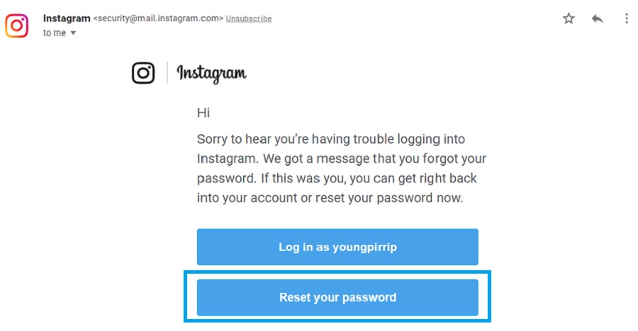 option to login and reset your password
