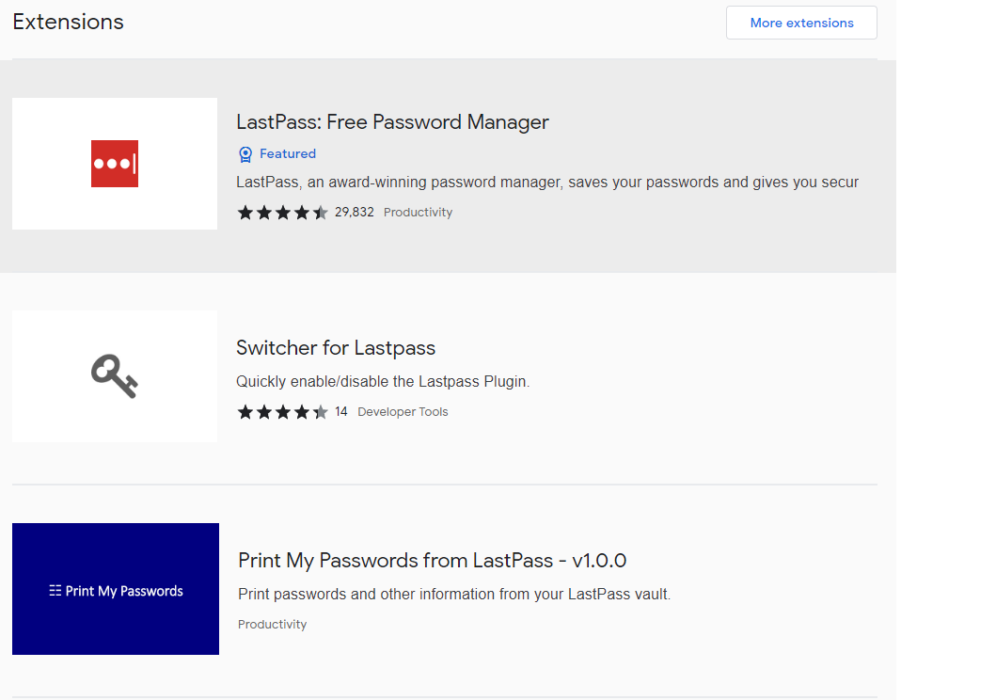 lastpass chrome extension