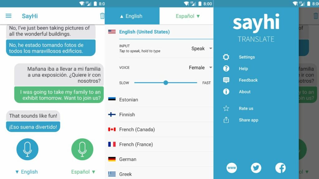 Sayhi translate app