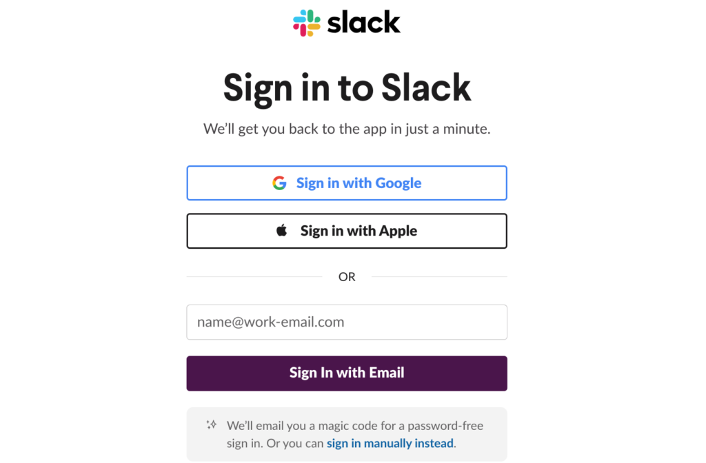 Sign in to slack Microsoft Edge