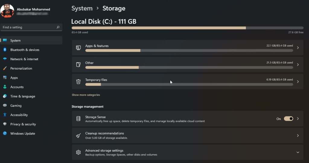 Windows Storage sense best ccleaner alternative