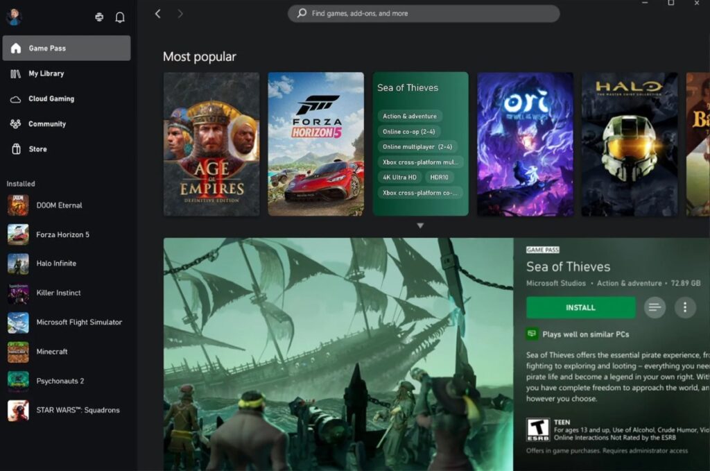 Xbox App Game Compatibility Indicator