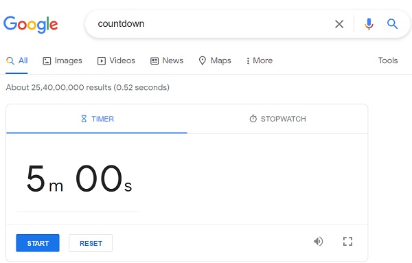 countdown google trick