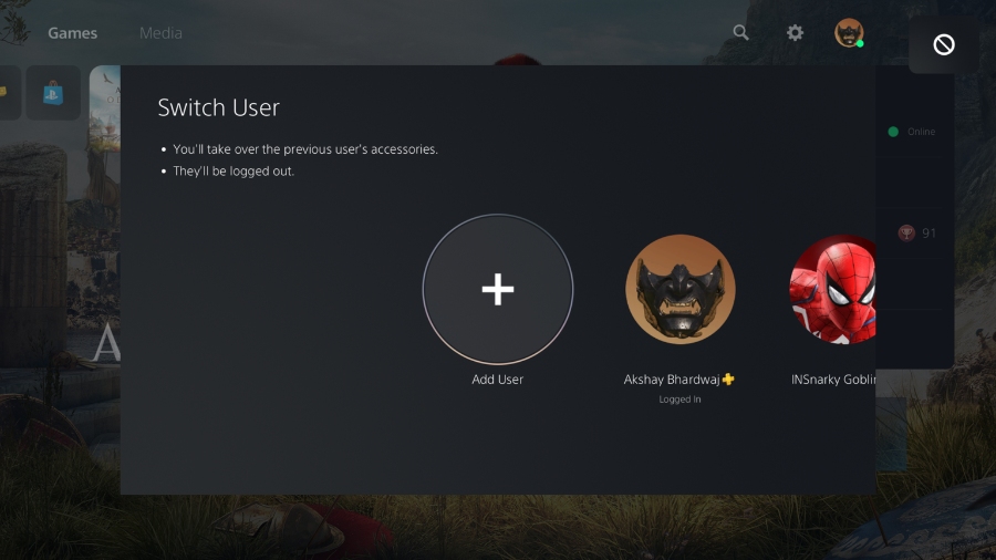 create new PS account PS5