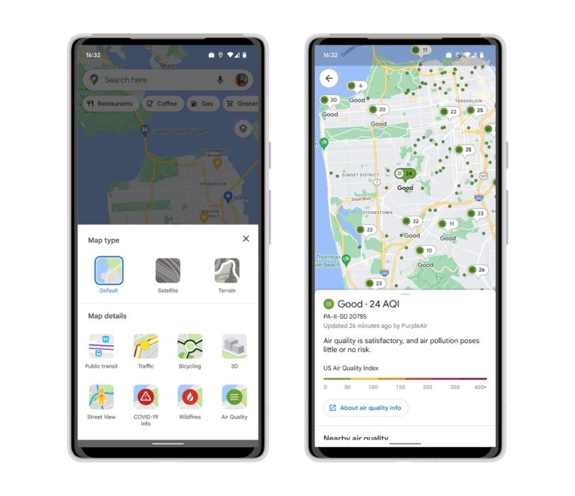 Google Maps  AQI Layer Will Help You Find Fresh Air