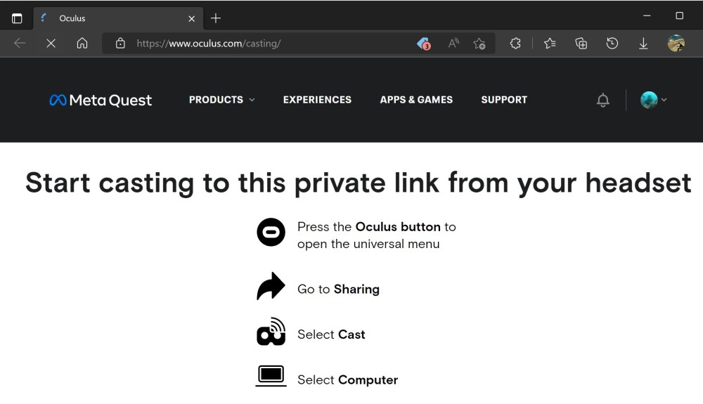 go to oculus com casting