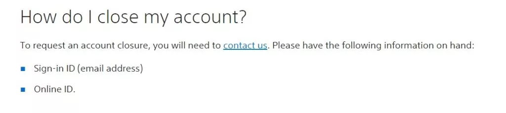 ps account delete contact