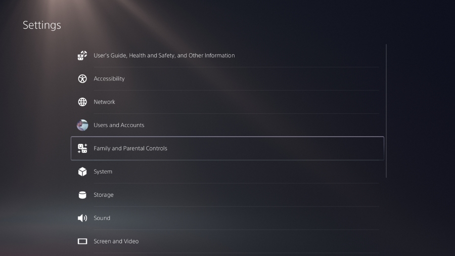 ps5 settings parental control