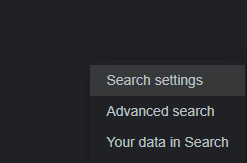 search settings turn off dark mode on google