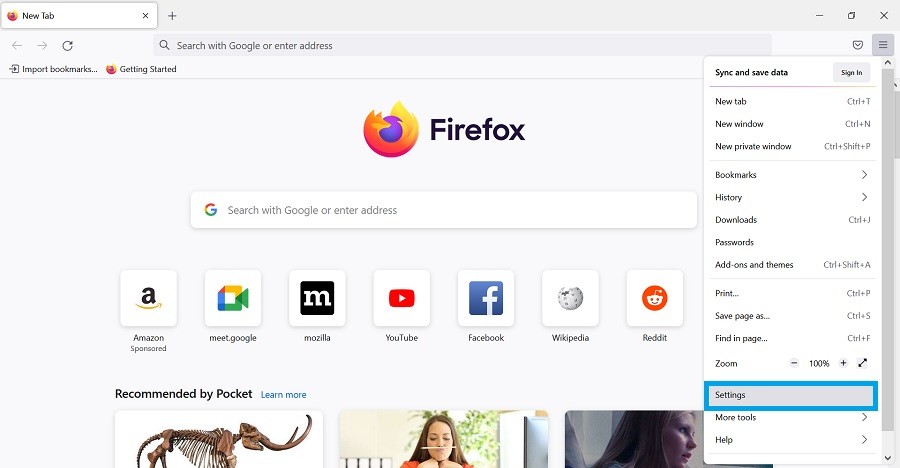 firefox hamburger menu