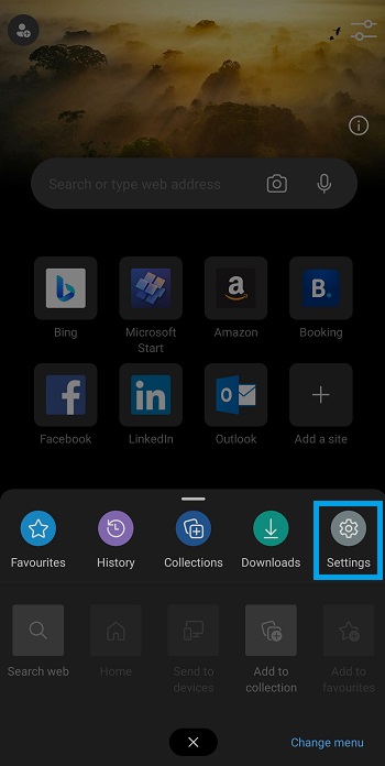 settings in ellipsis menu edge mobile