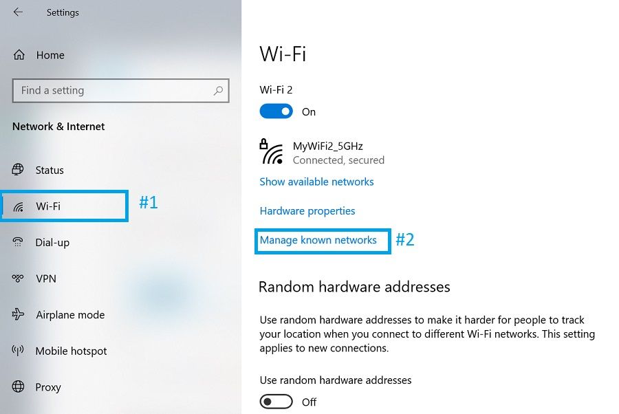wifi manage known networks