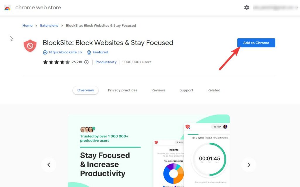 Chrome web store blocksite