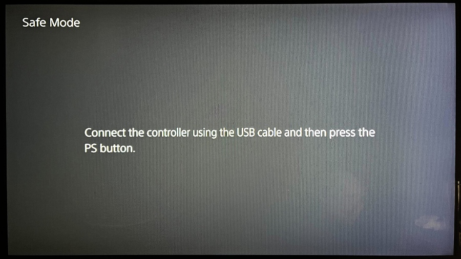 PS5 safe mode controller connect