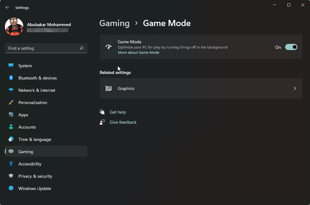 Windows 11 Game Mode