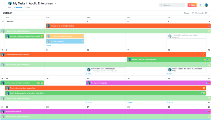 asana calendar google calendar alternatives