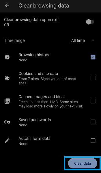 clear browsing history edge mobile