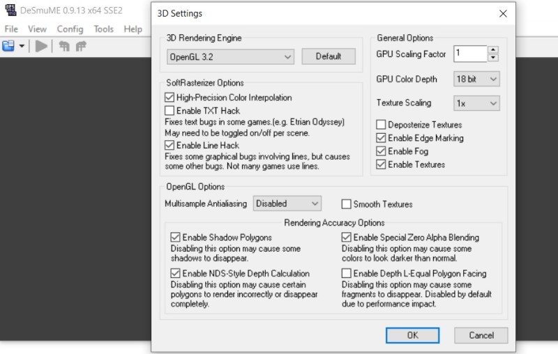 best setting for desmume 0.9.11 64bit