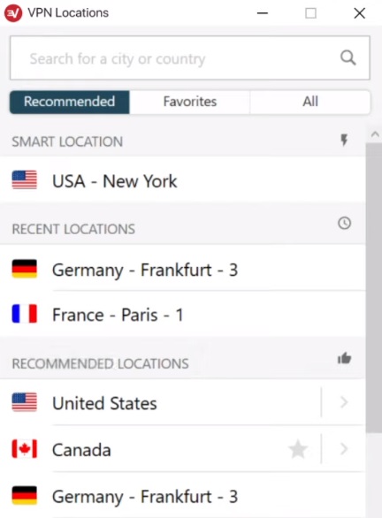 ExpressVPN Smart Location Suggestion