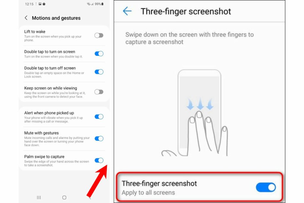 how to take a screenshot on android - gestures