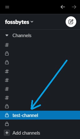 select a channel in slack