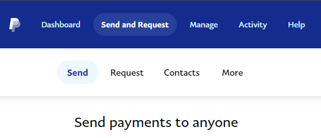 send and receive payments on platform