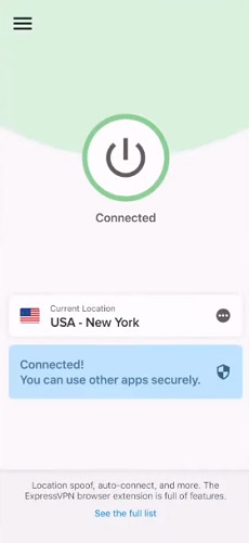 Bouton d'alimentation de l'emplacement intelligent Expressvpn