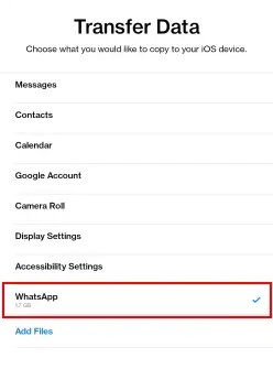transfer-whatsapp-xhat from android to iphone