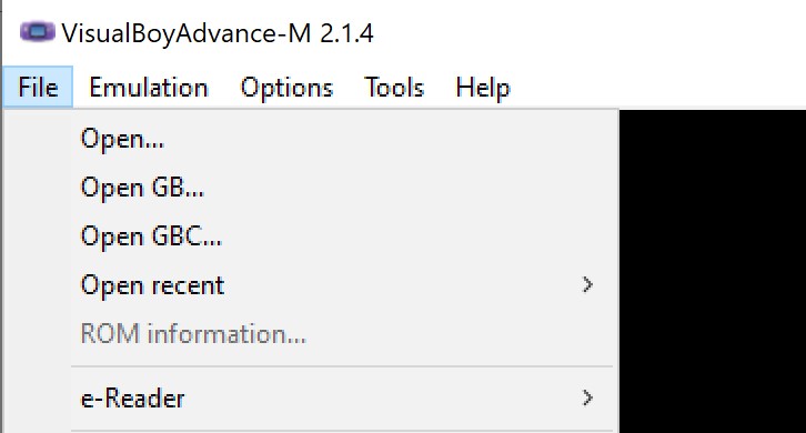 VBA-M Emulator for GBA on Windows
