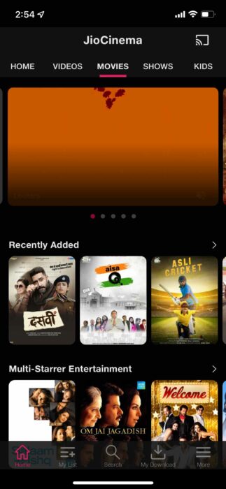 Jio Cinema best Hindi movies app