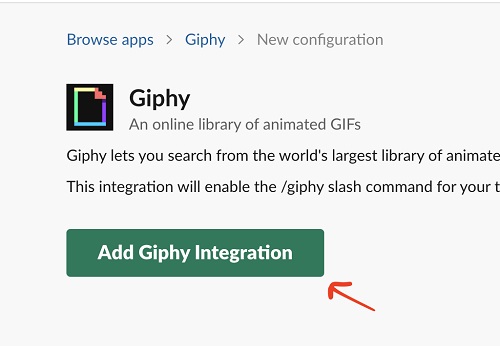 add giphy integration in slack