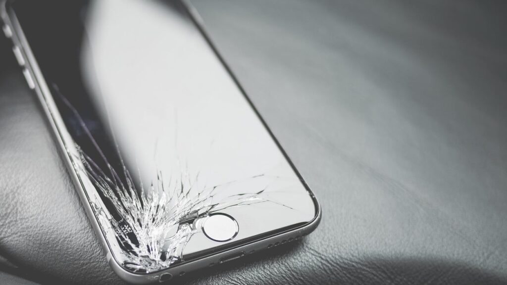 cracked screen iPhone