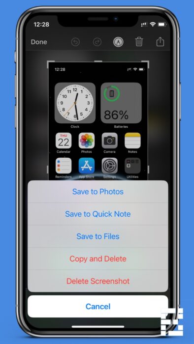 4. Copy and delete screenshot- iOS 16 hidden feature