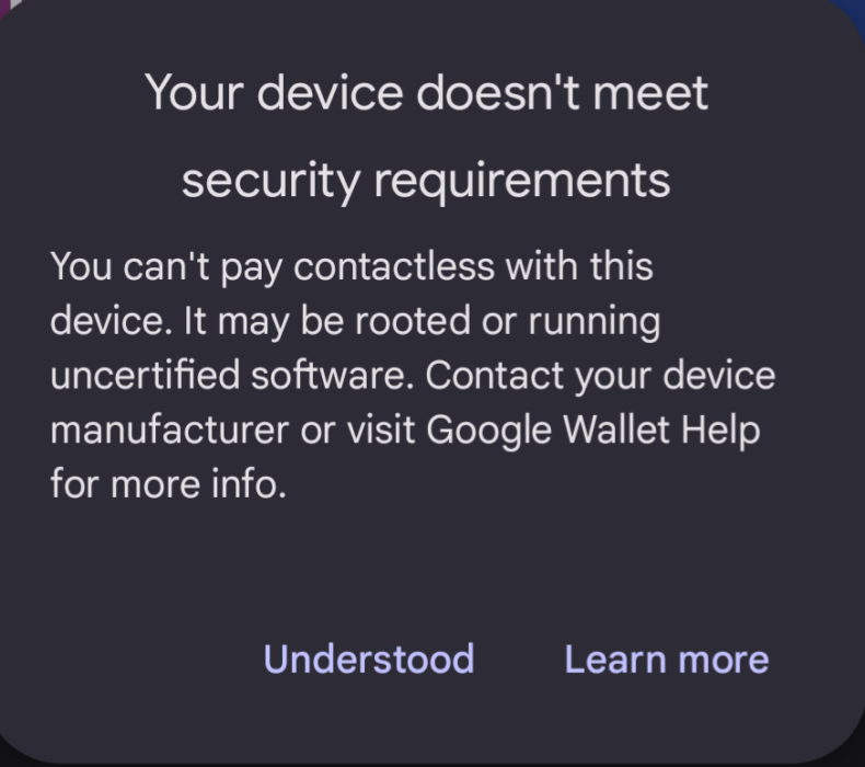 Google Wallet not working