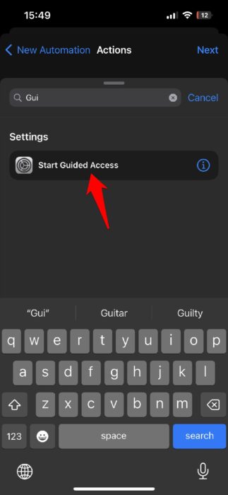 start guided access automation iphone
