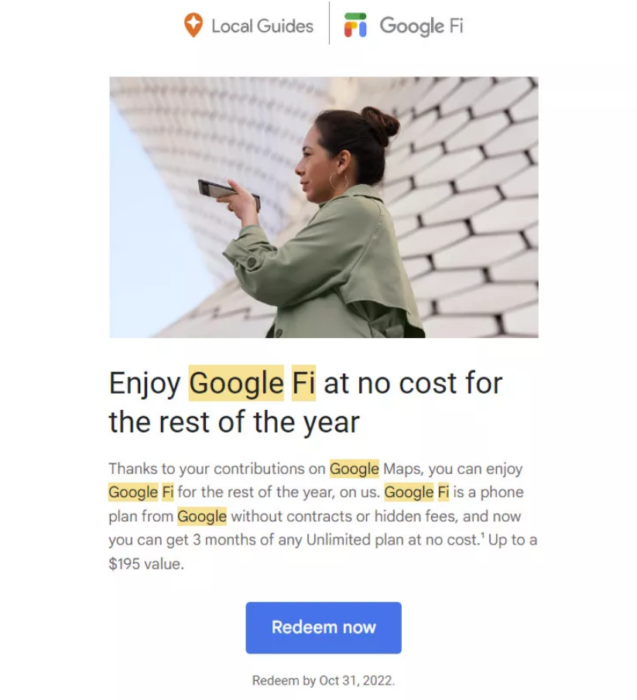 google fi reward email