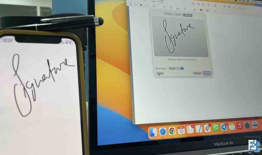 3. Use iPhone to digitally sign documents on Mac