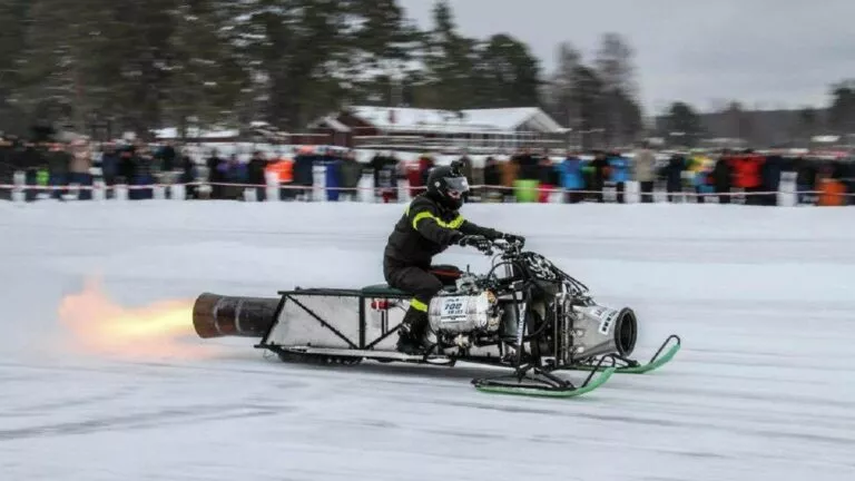 This Overpowered Snowmobile Has A Jet Engine Strapped On Its Back