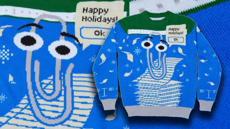microsoft clippy ugly holiday sweater